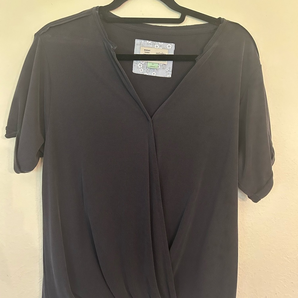 Women's Grey Wrap Top